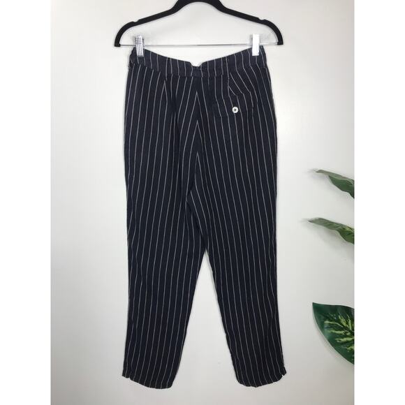 Alex Mill Womens Pleated Boy Pants Blue Tan Stripe 100% Linen Lightweight Airy - Picture 2 of 9